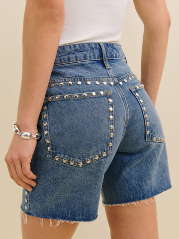 raye mid rise 6” relaxed jean shorts