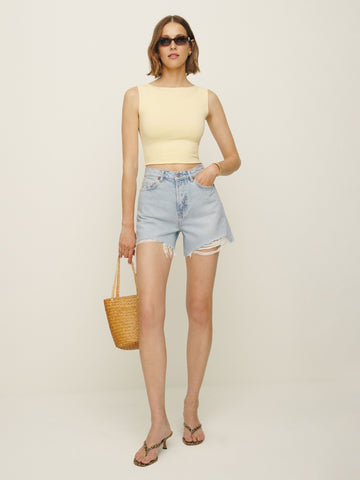 wilder high rise relaxed jean shorts