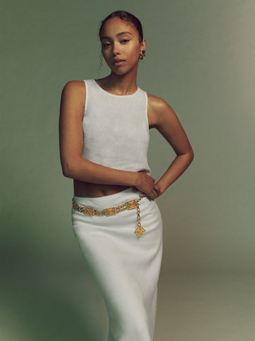 petites layla linen skirt