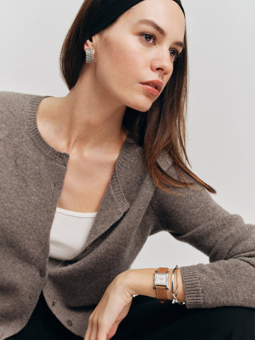 clara cashmere crew cardigan