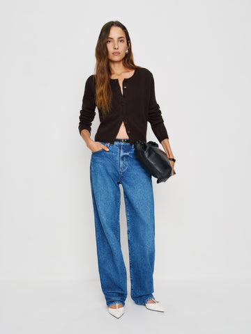 clara cashmere crew cardigan