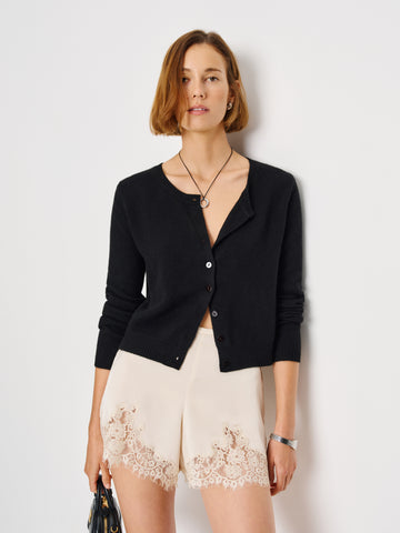 clara cashmere crew cardigan