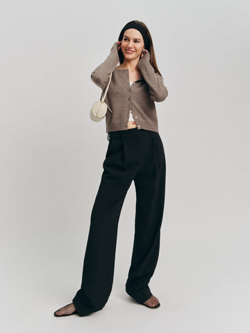 clara cashmere crew cardigan