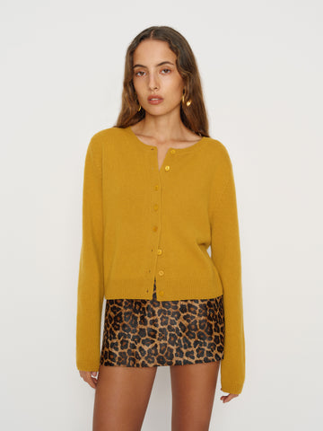 clara cashmere crew cardigan