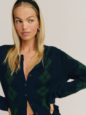 clara cashmere crew cardigan