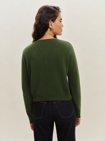 clara cashmere crew cardigan