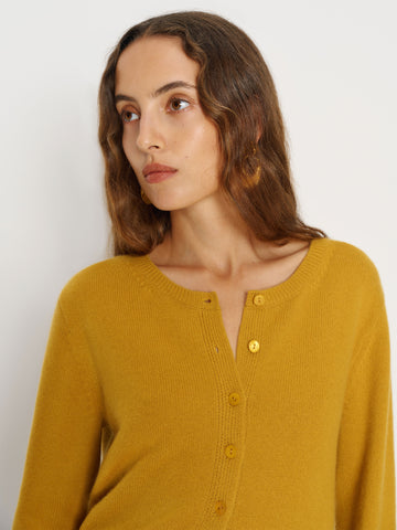 clara cashmere crew cardigan