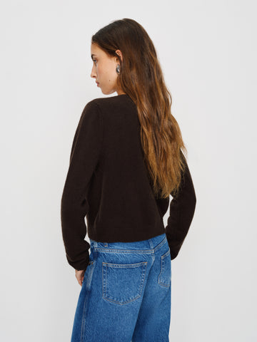 clara cashmere crew cardigan