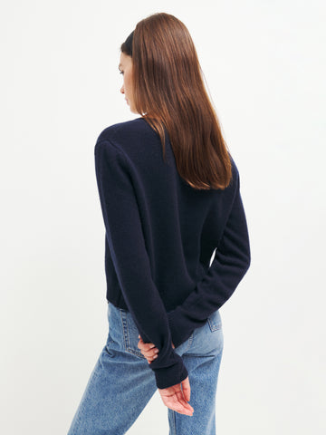 clara cashmere crew cardigan