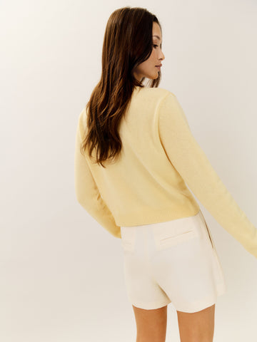 clara cashmere crew cardigan