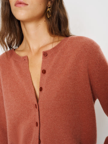 clara cashmere crew cardigan
