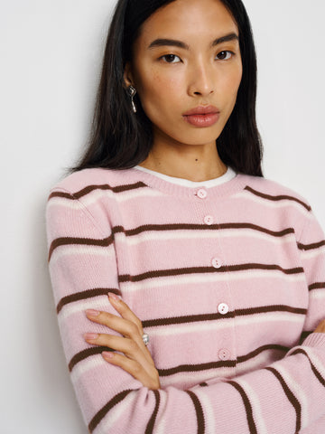 clara cashmere crew cardigan