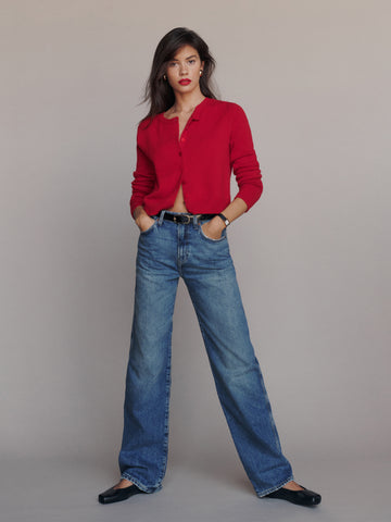 clara cashmere crew cardigan