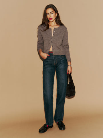 clara cashmere crew cardigan