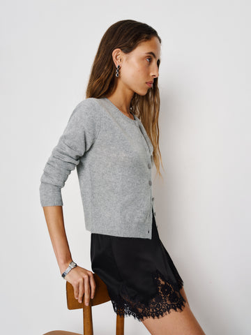 clara cashmere crew cardigan