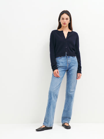 clara cashmere crew cardigan