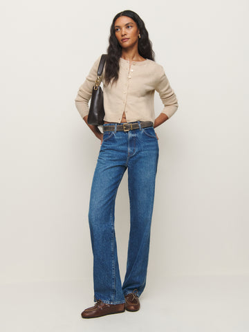 clara cashmere crew cardigan