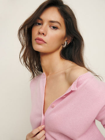 clara cashmere crew cardigan