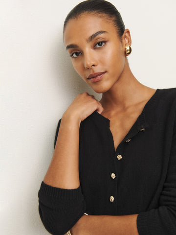 clara cashmere crew cardigan