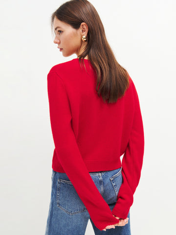 clara cashmere crew cardigan