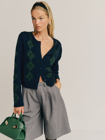 clara cashmere crew cardigan