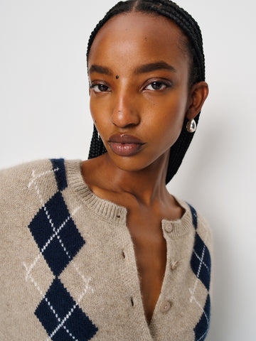 clara cashmere crew cardigan