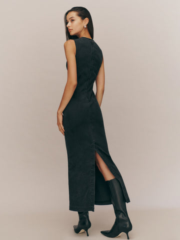 kendi denim midi dress