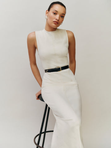 kendi denim midi dress