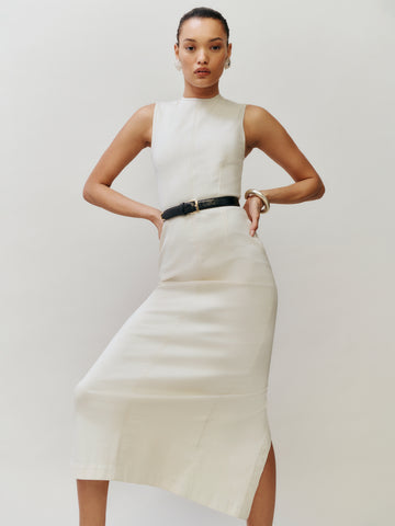 kendi denim midi dress