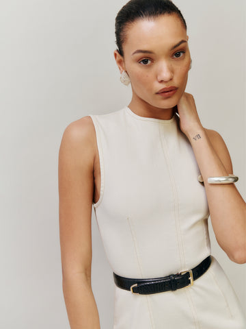 kendi denim midi dress