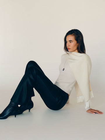 gale satin mid rise bias pant