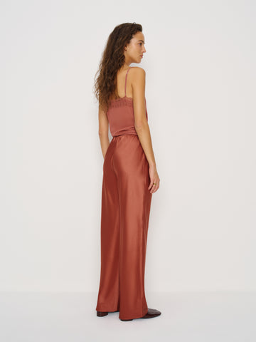 gale satin mid rise bias pant