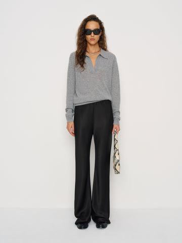 gale satin mid rise bias pant