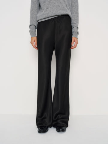 gale satin mid rise bias pant