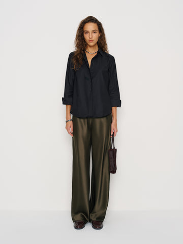 gale satin mid rise bias pant