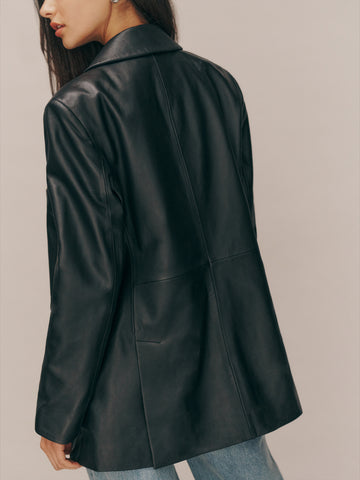 veda dalia relaxed leather blazer