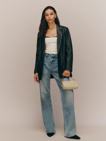 veda dalia relaxed leather blazer