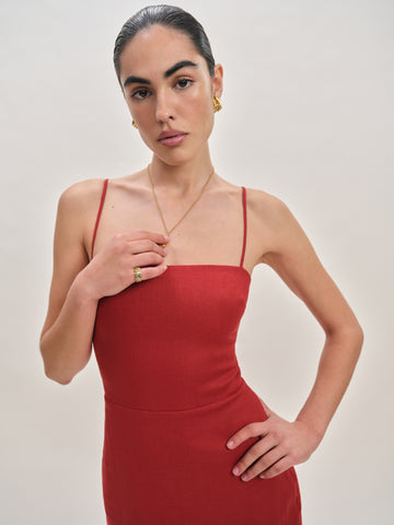 petites frankie linen dress