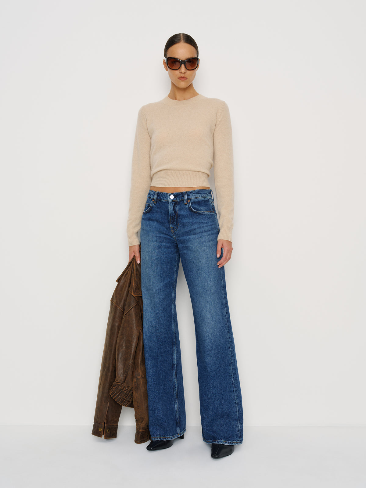 cary low rise slouchy wide leg jeans