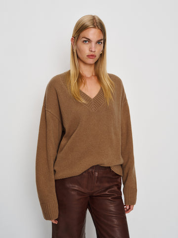 jadey cashmere oversized v-neck sweater