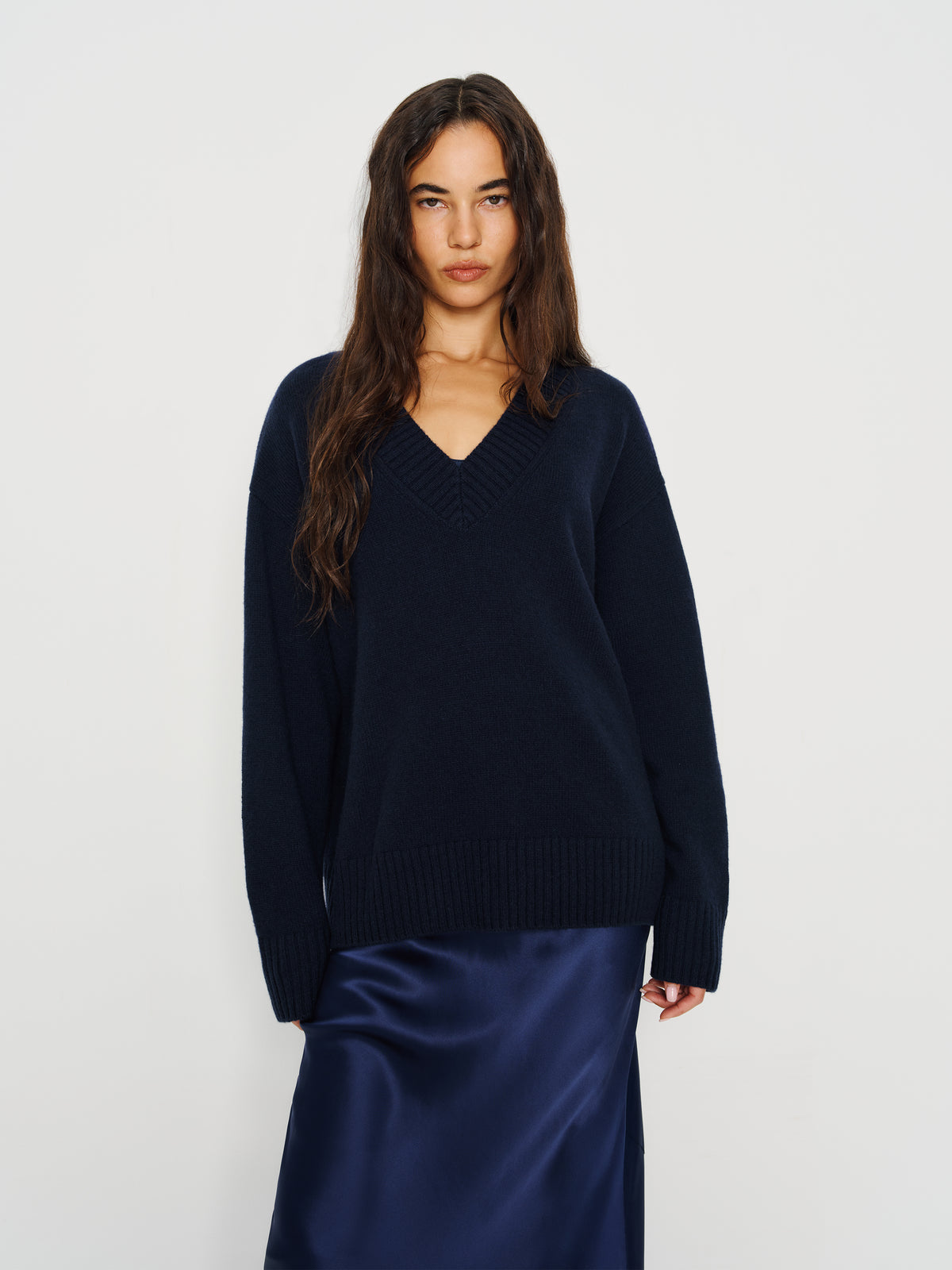 jadey cashmere oversized v-neck sweater