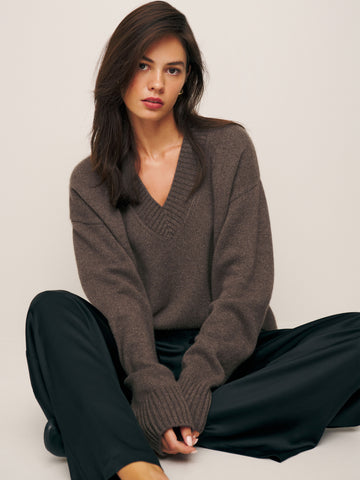 jadey cashmere oversized v-neck sweater