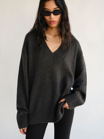 jadey cashmere oversized v-neck sweater
