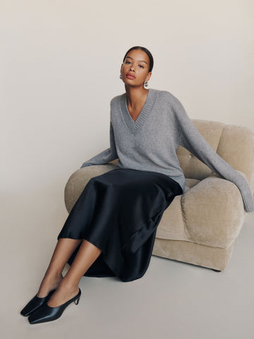 jadey cashmere oversized v-neck sweater