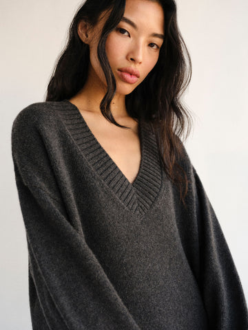 jadey cashmere oversized v-neck sweater