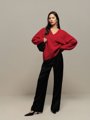 jadey cashmere oversized v-neck sweater