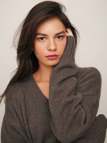 jadey cashmere oversized v-neck sweater