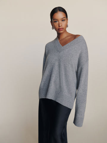 jadey cashmere oversized v-neck sweater