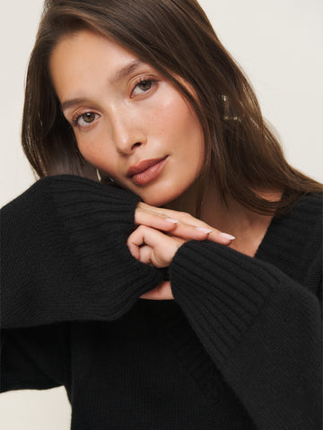 jadey cashmere oversized v-neck sweater