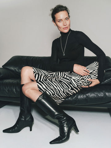 veda barrow leather low waist skirt